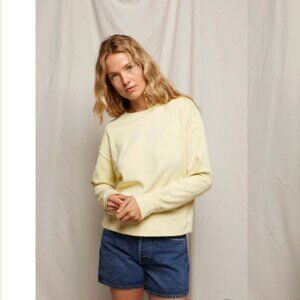 Perfectwhitetee Tyler Soft Yellow French Terry Sweatshirt XS
